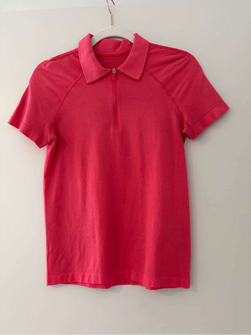 lululemon athletica Short Sleeve Zip Polo Top - Bright Pink